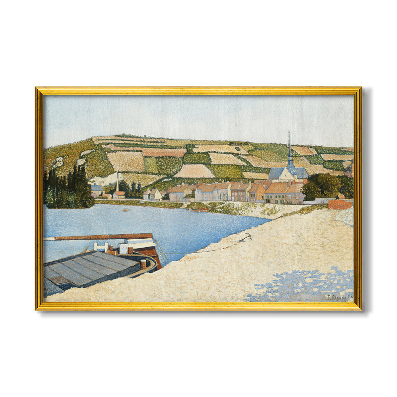 La rivière, Les Andelys, 1886 - Paul Signac - Toile encadrée sur mesure, Dimensions intérieures 24 po x 34 po