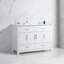 Meuble-lavabo 48 po blanc, armoire de rangement abondante - 4 portes à fermeture douce et 4 tiroirs (à l'exception du lavabo en céramique)