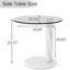 Table de bout ovale en forme de C, petite table d'appoint pour canapé, table de canapé avec panneau de fibres à densité moyenne, support en métal et plateau en verre trempé pour le salon, la chambre à coucher, le chevet-1138768792