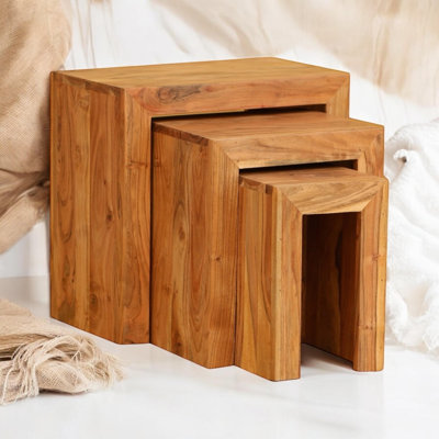 Mundelein Solid Wood Sled Nesting Tables