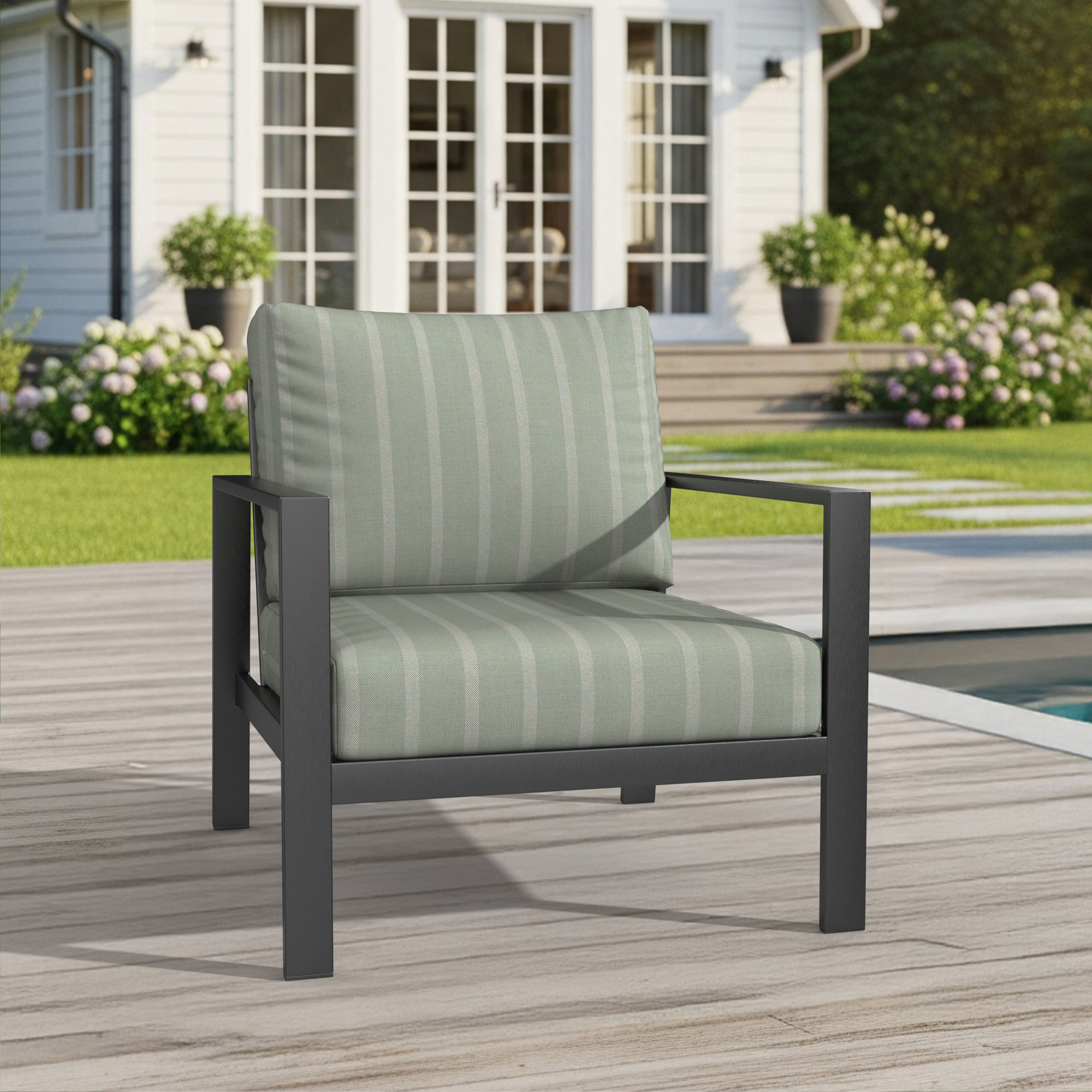 Amala Indoor/Outdoor Sunbrella® Cushion, Sunbrella Unwind Rainwashed, 24" W x 5" D