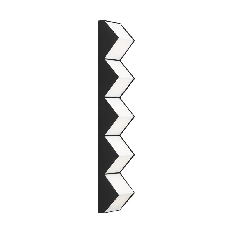 Zig Zag 5 - Light LED Flush Mounted Sconce, Nightshade Black