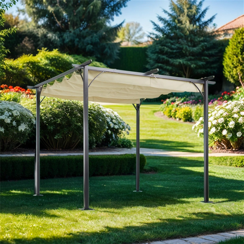 10' x 10' Outdoor Retractable Pergola Canopy