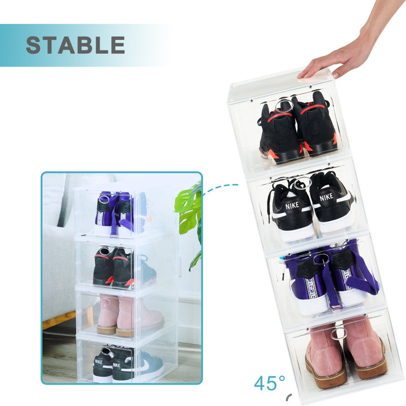 4 Pair Stackable Shoe Storage Box