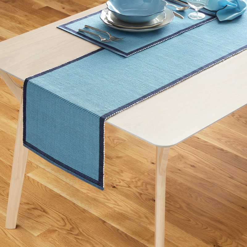 Chemin de table Kate Spade New York Garden Party, bleu / bleu marine, 14 x 72, Bleu