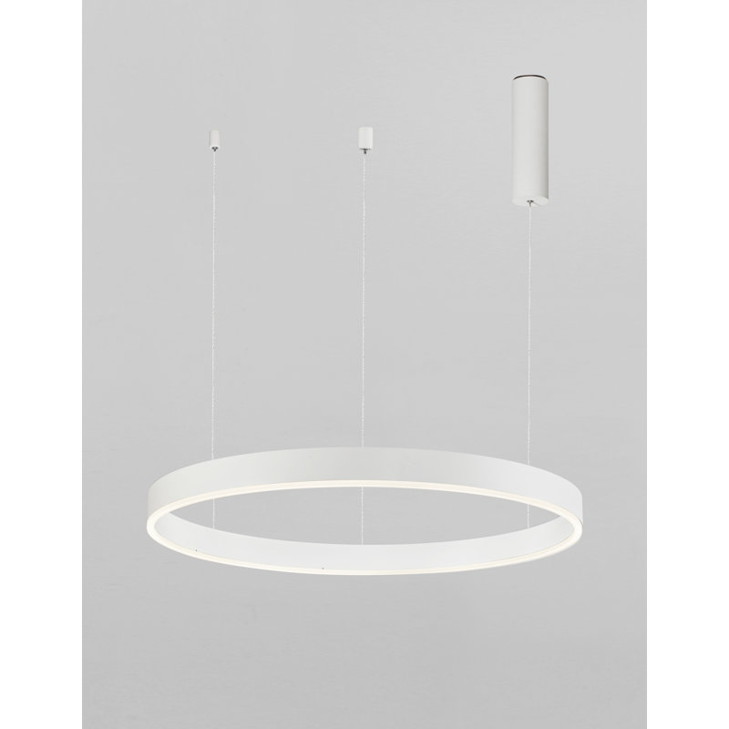 1 - Light LED Single Pendant, White, 5.5cm H x 60cm W x 60cm D