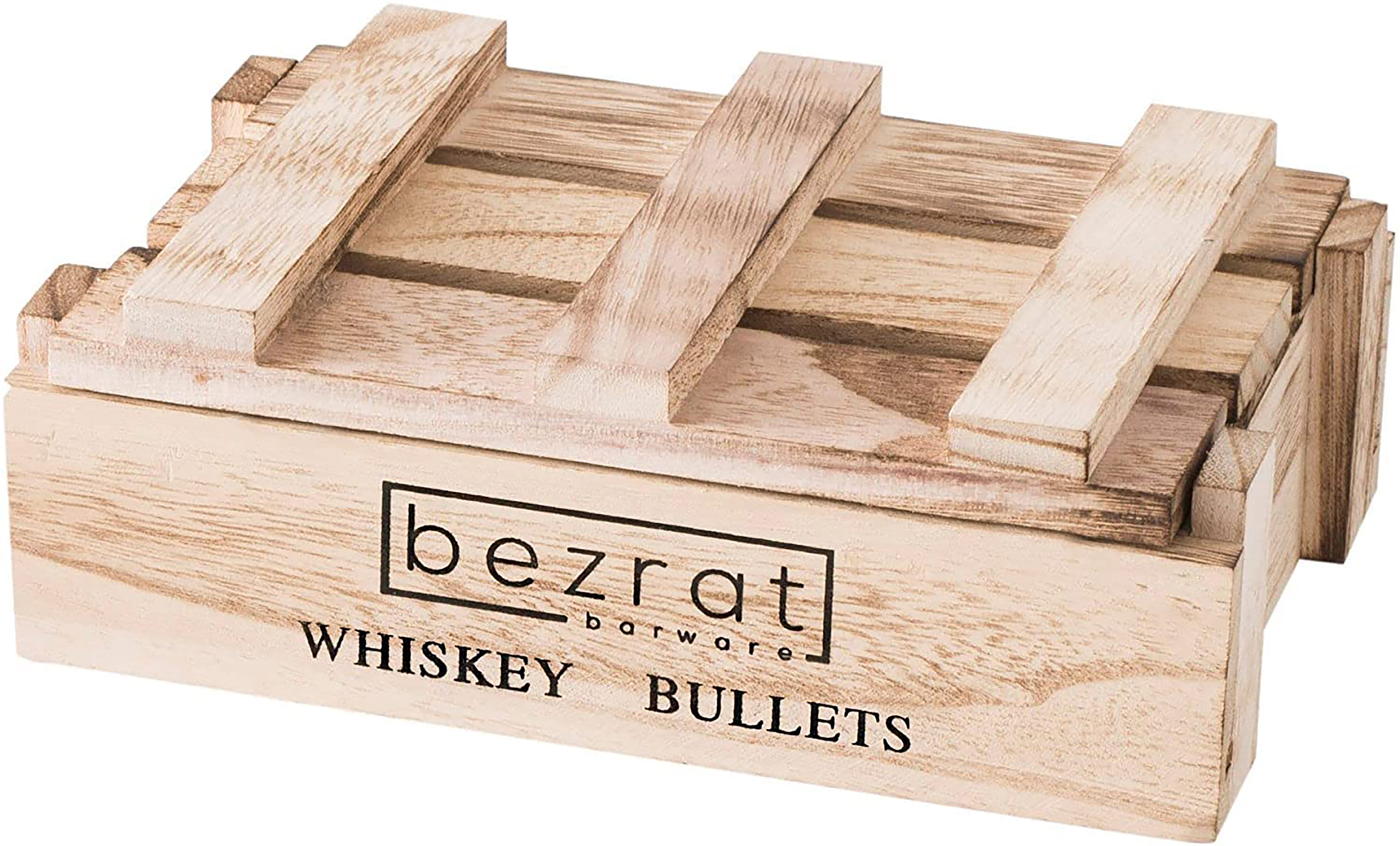 Bezrat Set Of 6 Gold Whiskey Chilling Stones In Wood Box