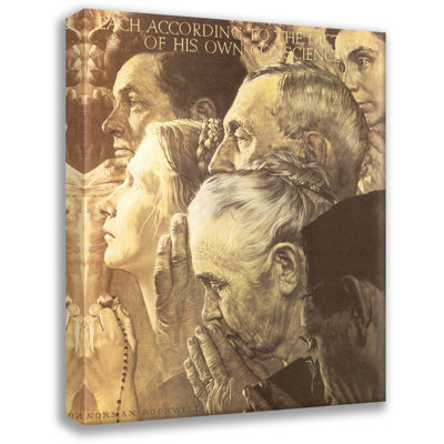 «Freedom to Woration» par Norman Rockwell, toile tendue avec châssis