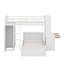 Lit mezzanine simple avec lit autonome, tablettes, bureau et garde-robe