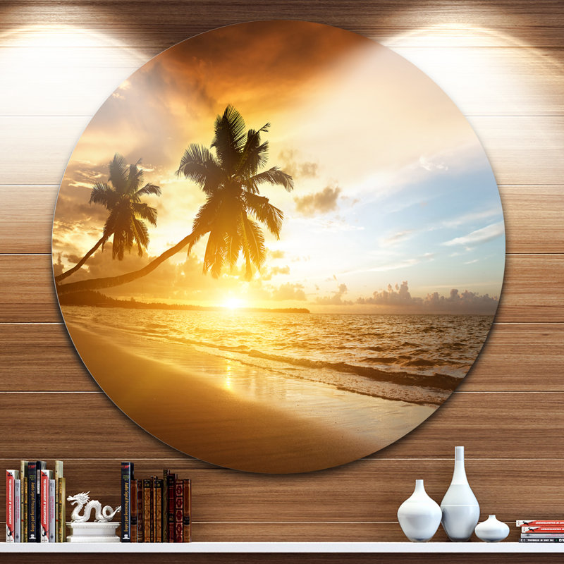 Photographie « antilles mer coucher de soleil » Seascape, H 38 po x l 38 po x P 1 po, Métal