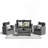 4-Piece Wicker Patio Conversation Set With Glass Table And Black Cushions-477624453-477624571