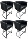 26.4" H Counter Height Bar Stools Set Of 4, Modern Barrel Counter Stools With Backrest And Arms, Metal Legs, Upholstered Accent Barstools For Kitchen Island