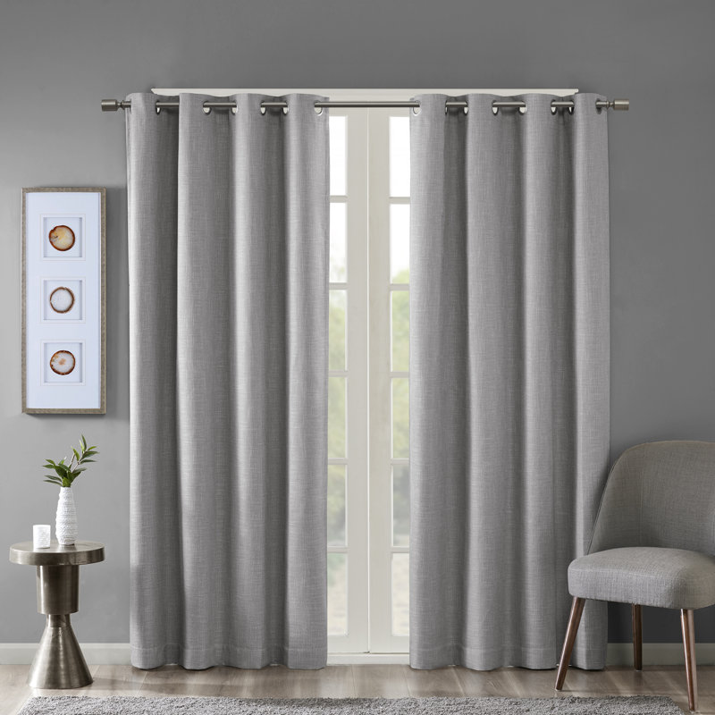 Rideau simple occultant avec œillets Maya Dusty Seafoam, Poussière d'écume de mer, L 50 po x L 84 po