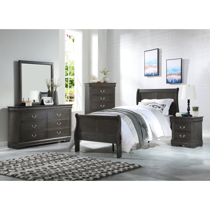 Louis Philippe Mirror, Dark Gray