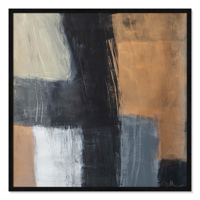 «Metallic Slate II» par Casa Fine Arts, Cadre noir mince, H 32 po x l 32 po x P 0,75 po