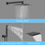 Système de douche mural, ensemble de robinet de douche noir mat de 10 pouces avec valve brute