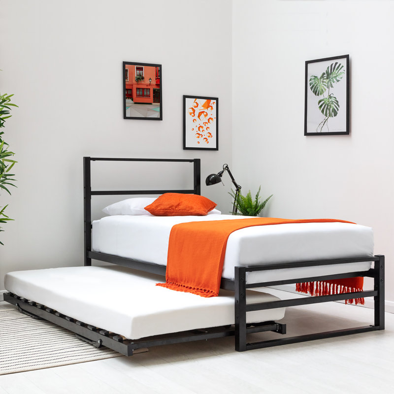 Clermont Daybed with Trundle, Black, 12cm Memory Foam/12cm Memory Foam