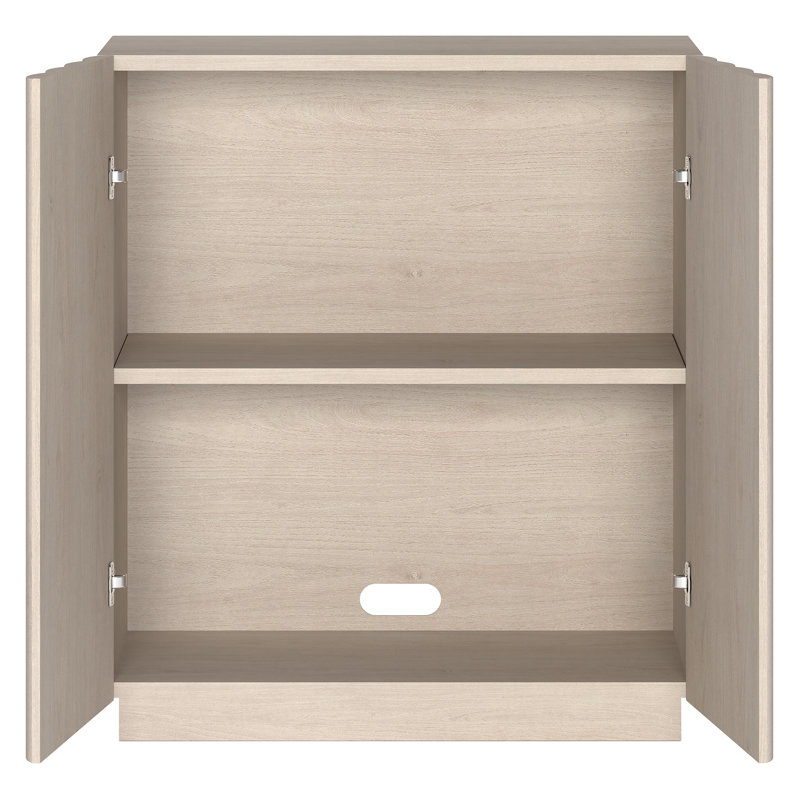 Armoire d'appoint cannelée rectangulaire en aulne de 28 po de large Molly, Alder White