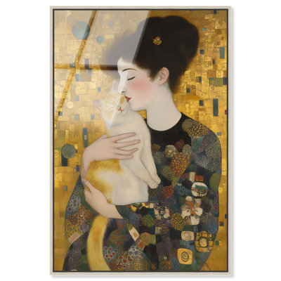 "The Smooch", reproduction d'art acrylique encadrée dorée par Art Remedy, cadre argenté, 36 x 54