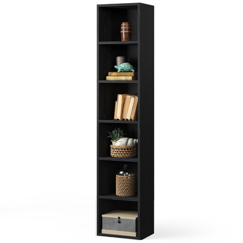 Jaley 71.5"H,Modern Storage 6-Tier Bookshelf, Black