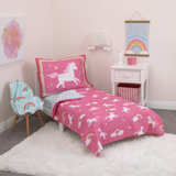 Nojo Rainbows and Unicorns 4 Piece Toddler Bedding Set
