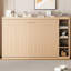 Lit double naturel avec bibliothèque décorative et structure, pliable pour économiser de l'espace dans votre appartement, nombreuses options de rangement, sommier à lattes de bois, cadre de finition à installation rapide, maison