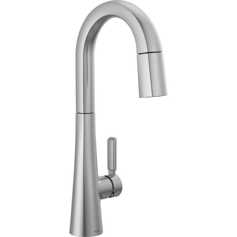 Monrovia Bar Faucet with Pull Down Sprayer, Arctic Stainless
