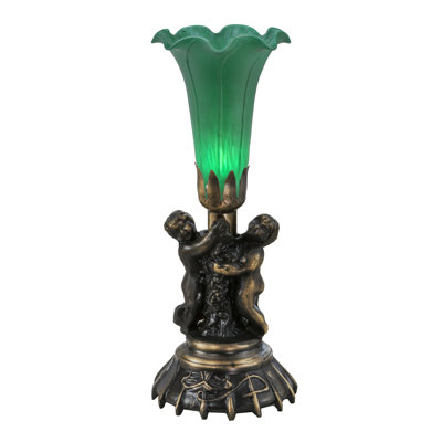 Twin Cherub Torchiere Table Lamp