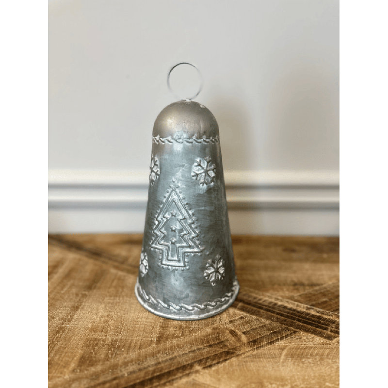 Cloche en métal avec imprimé arbre de neige