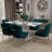 Magallanes 6-Person Extendable Table Dining Set with Velvet Dining Chair-1814485624-1814485571