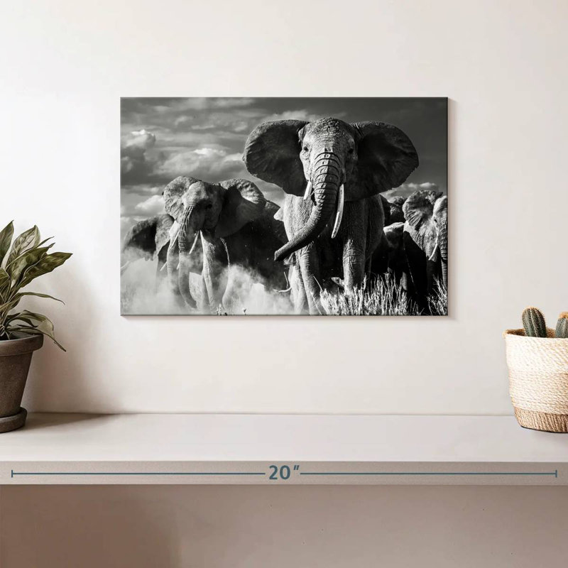 Brampt Elephant Sunset March, 8" H x 12" W