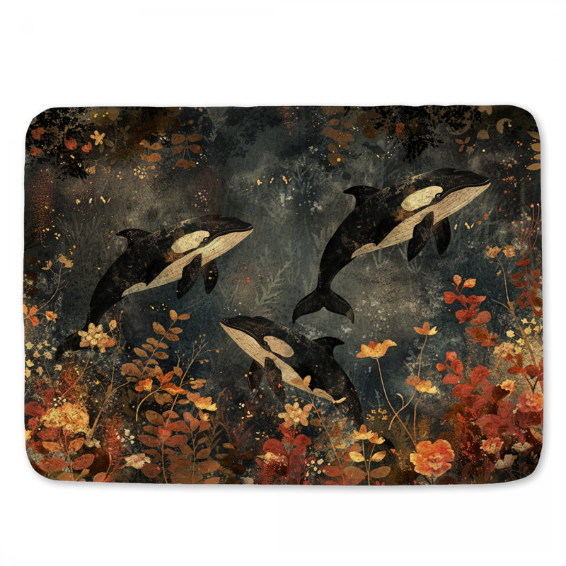 Tapis de bain Orcas Marine Life, L 21 po x L 34 po
