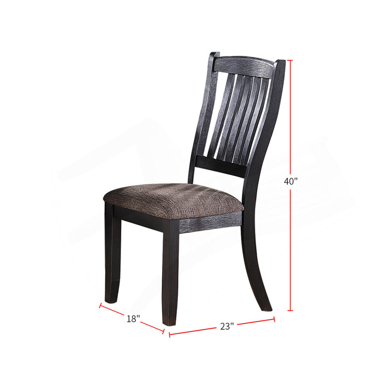 Chaises d'appoint rembourrées en tissu noir foncé (ensemble de 2)