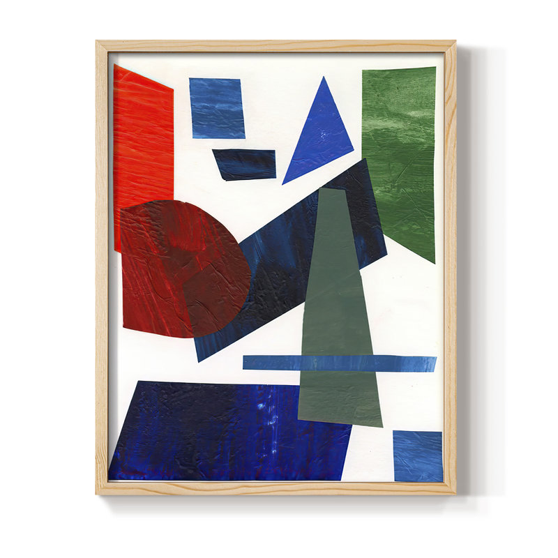 «Colorful Shapes III», reproduction encadrée - bois massif, H 11 po x l 9 po