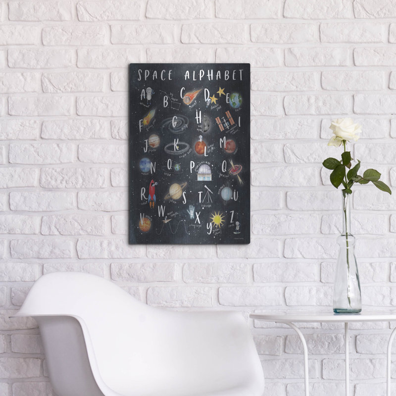  «Space Alphabet» par Rachel Nieman, art mural en métal, 16 po x 24 po, H 24 po x l 16 po