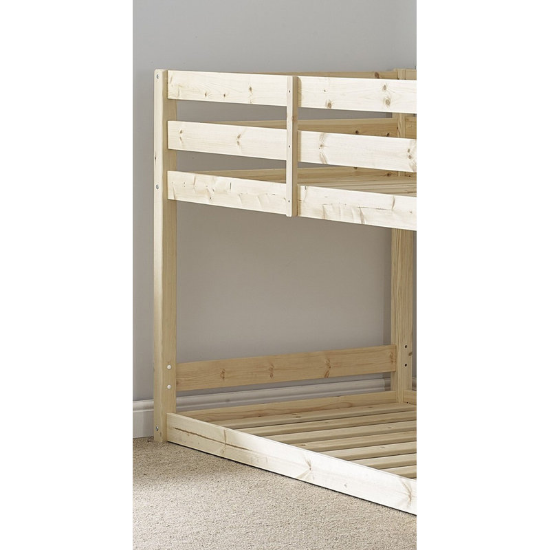 Deja Heavy Duty Solid Pine Low Bunk Bed, Single (3')