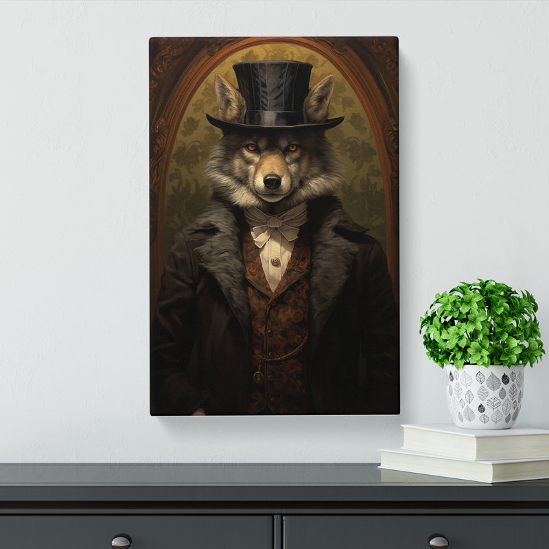 Wolf Victorian - Wrapped Canvas Print, 76cm H x 50cm W x 3cm D