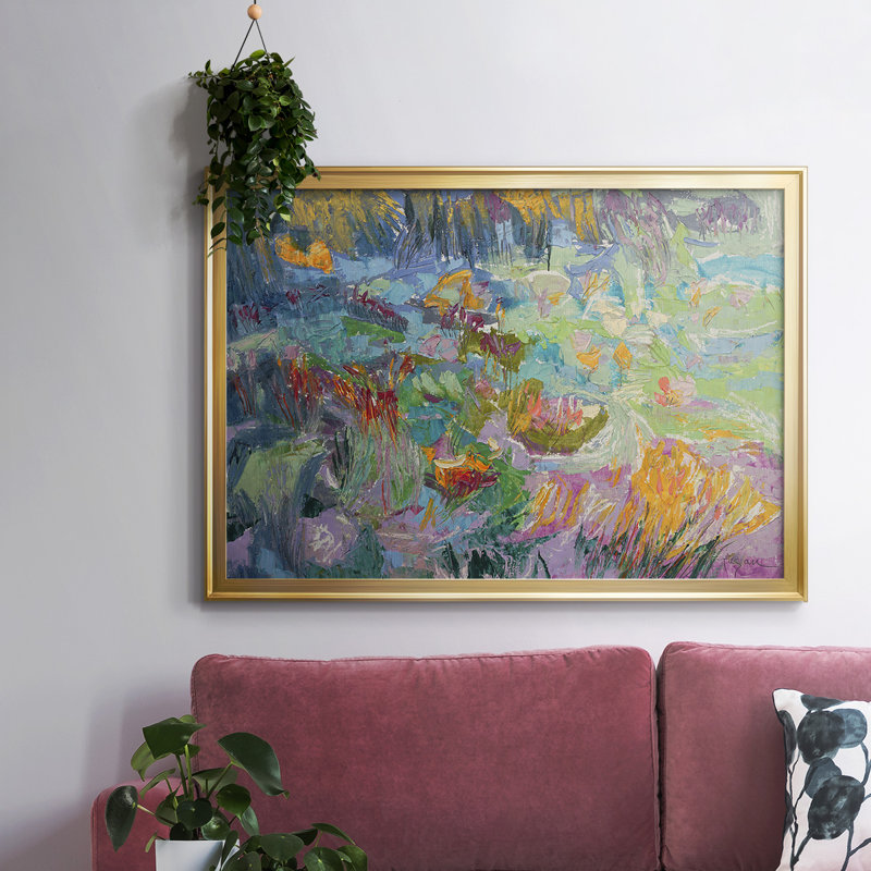 Prière du matin, toile tendue avec châssis, Or, H 18 po x l 26 po x P 1,5 po