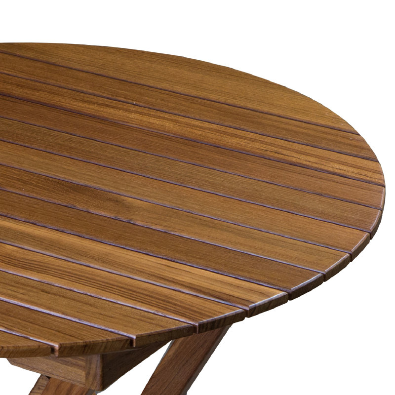 Table bistro ronde en teck