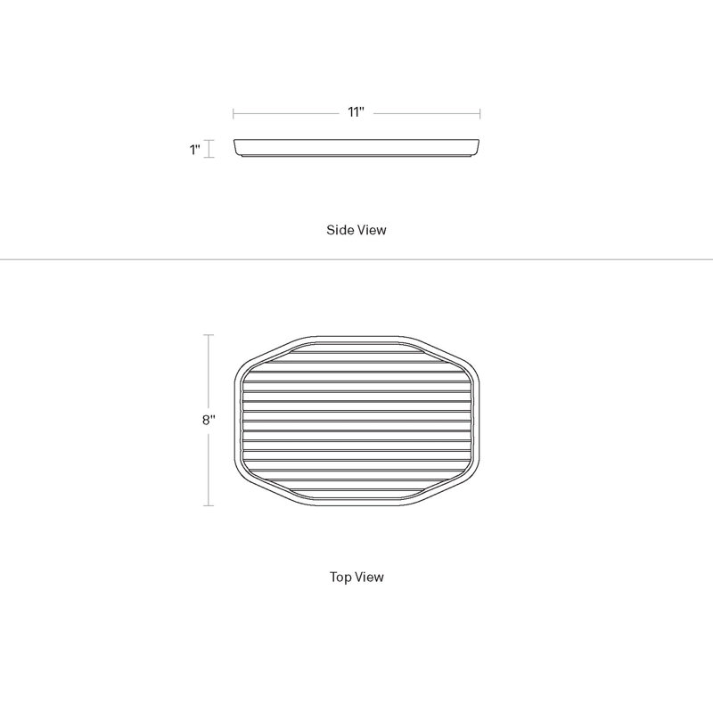 Vice Versa Decorative Tray, 1" H x 11" W x 8" D, Black