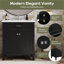 Meuble-lavabo de 30 pouces avec lavabo en céramique, porte à fermeture en douceur et tablettes réglables-104848725-104848727