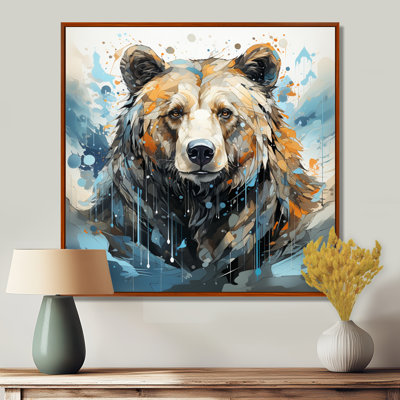 Représentation abstraite d'un mouvement d'ours sur toile