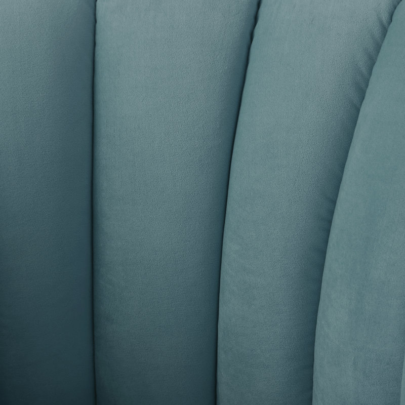 Fauteuil demi-tonneau Khalid, Or, Bleu sarcelle