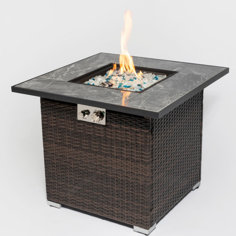 Radke Rectangle Stainless Steel Propane Smokeless Fire Pit Table