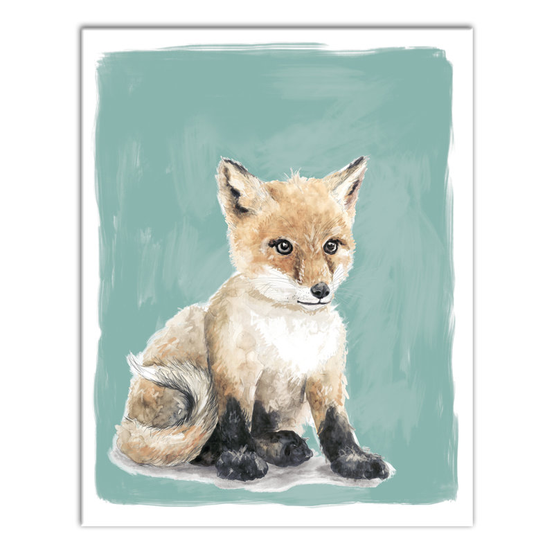 Art sur toile baby fox Burnette, H 14 po x l 11 po x P 1,25 po