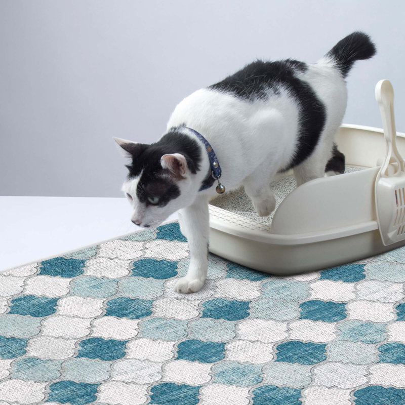 Litter Mat, 0.25" H x 31.5" W x 20" D, Beige/Gray
