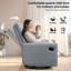 Fauteuil inclinable manuel berçant moderne pivotant de 25,6 po de largeur avec poches latérales pour petits espaces-678749944