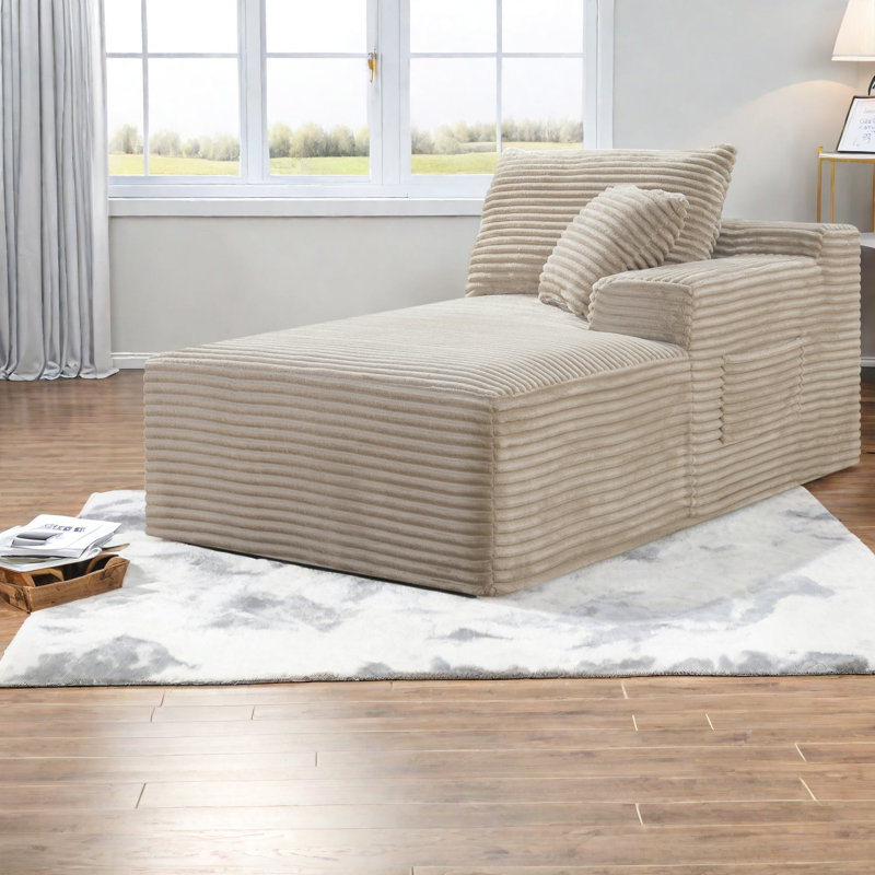 Causeuse à plancher en velours côtelé de 69 po avec canapé Compression Sofas