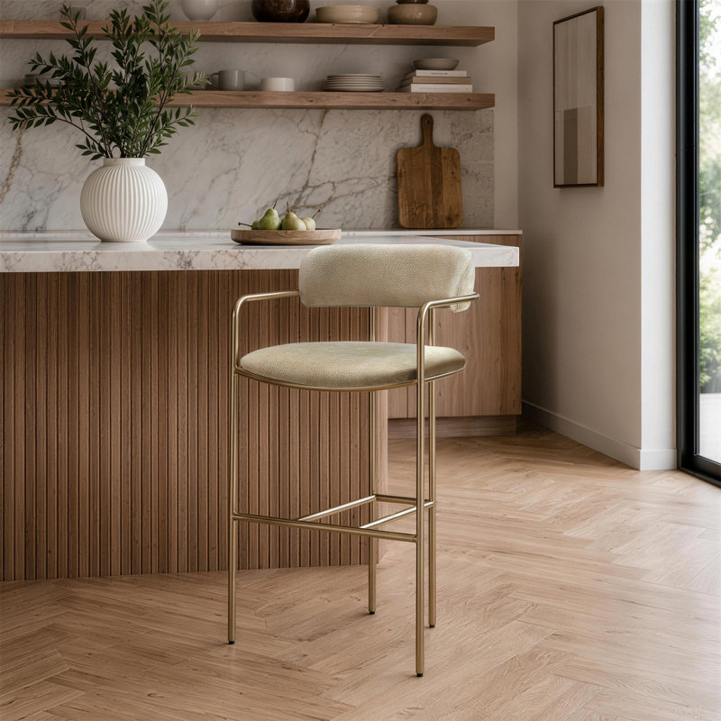 Tabouret de comptoir Serene, Taupe, Tabouret de comptoir (siège d'une hauteur de 26,4