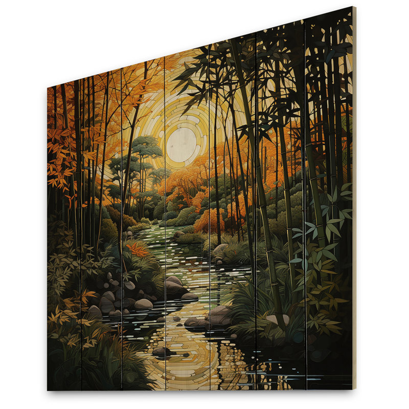 «Kavona Asian Art Bamboo Whisper V» sur impression sur bois, H 15 po x l 15 po x P 0,78 po